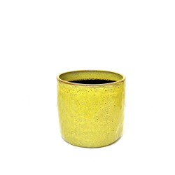 Osłonka ceramiczna szkliwiona Żółta 19x17cm